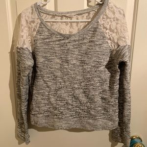 Gray with white lace flowers
